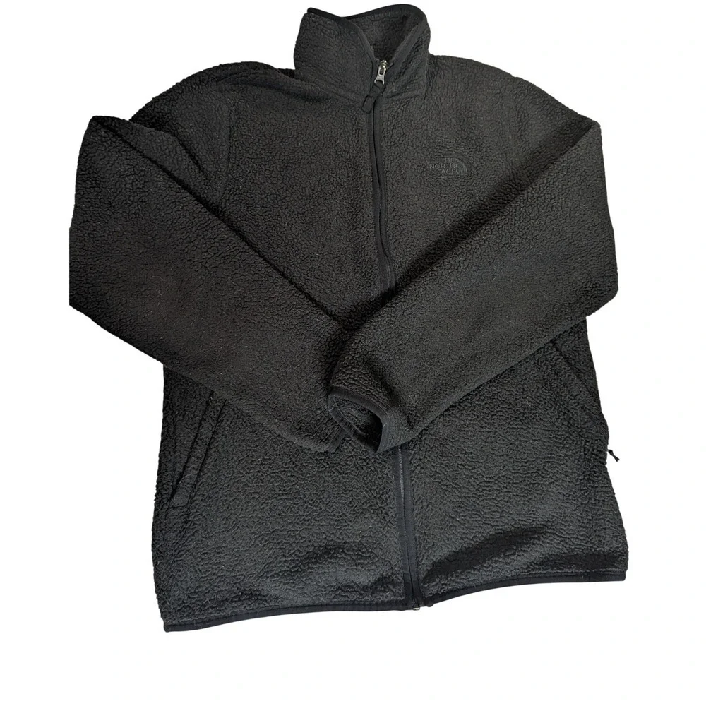 The North Face Mens M Campshire Sherpa Fleece Jacket Full Zip Black Heavyweight